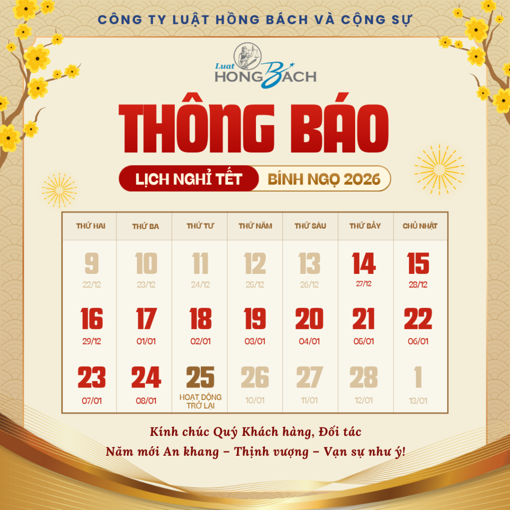 Thông báo lịch nghỉ Tết Bính Ngọ 2026
